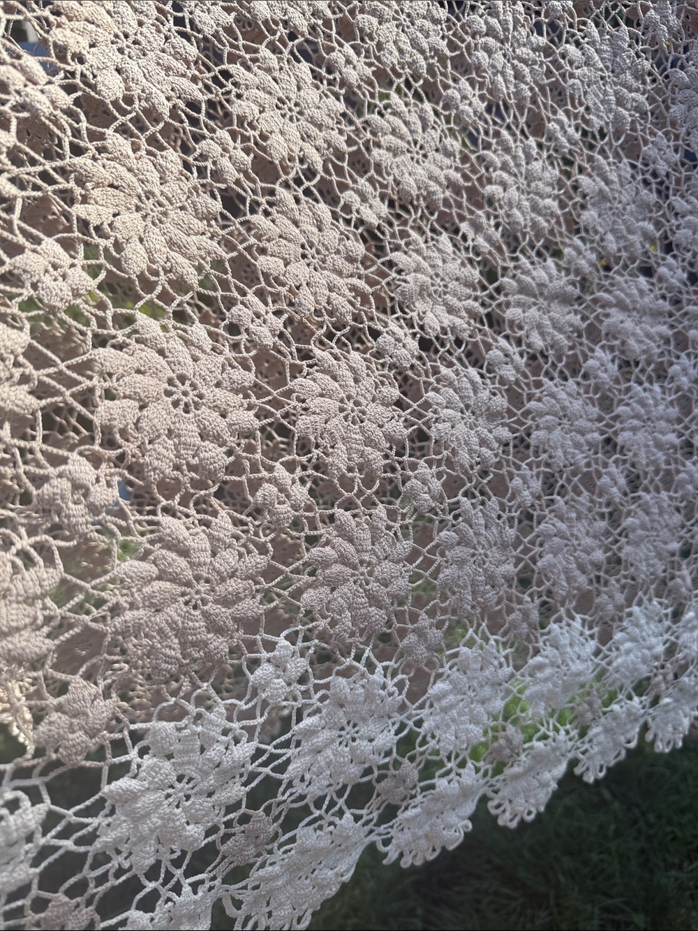 Vintage Crocheted Tablecloth Coverlet Throw Bedspread